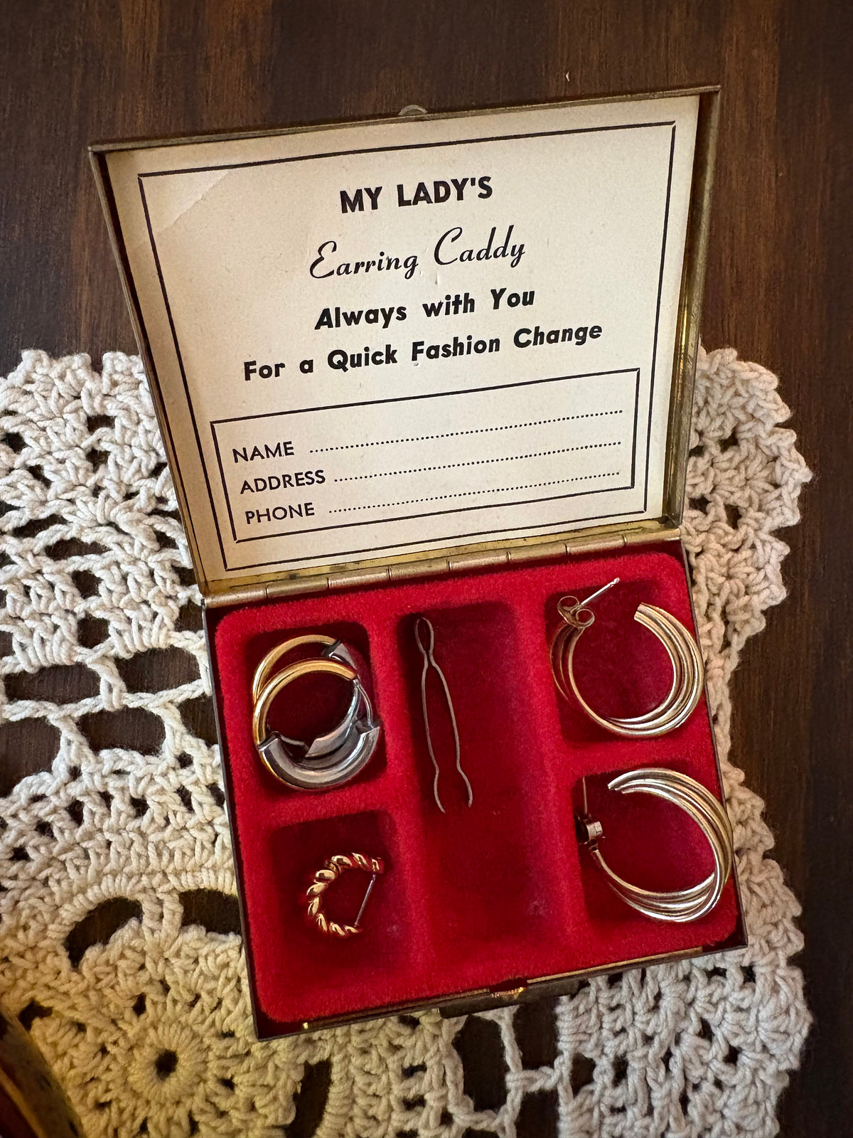 Goldtoned Earring Case