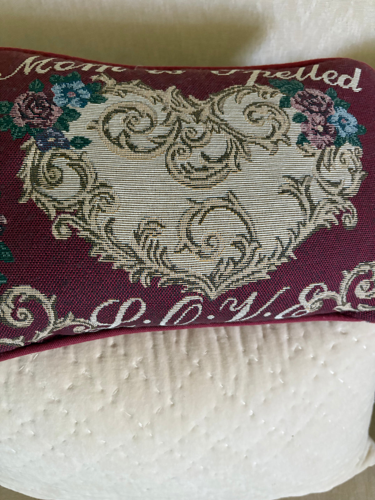 Mom is Spelled L.O.V.E. | Embroidered Pillow
