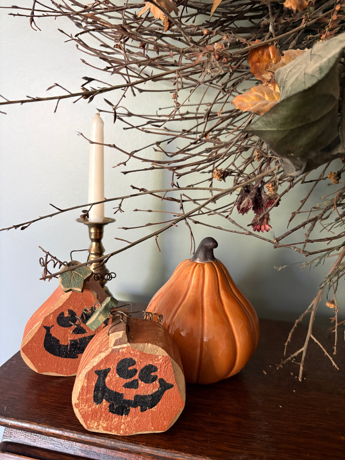 Wooden Jack-o-Lanterns