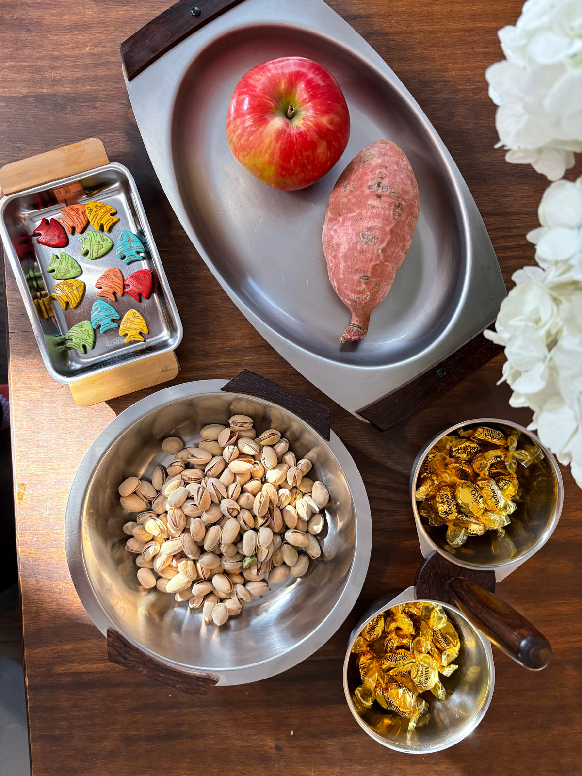 Corona 'Rostfrei' MCM Small Tray | Stainless Steel & Wood