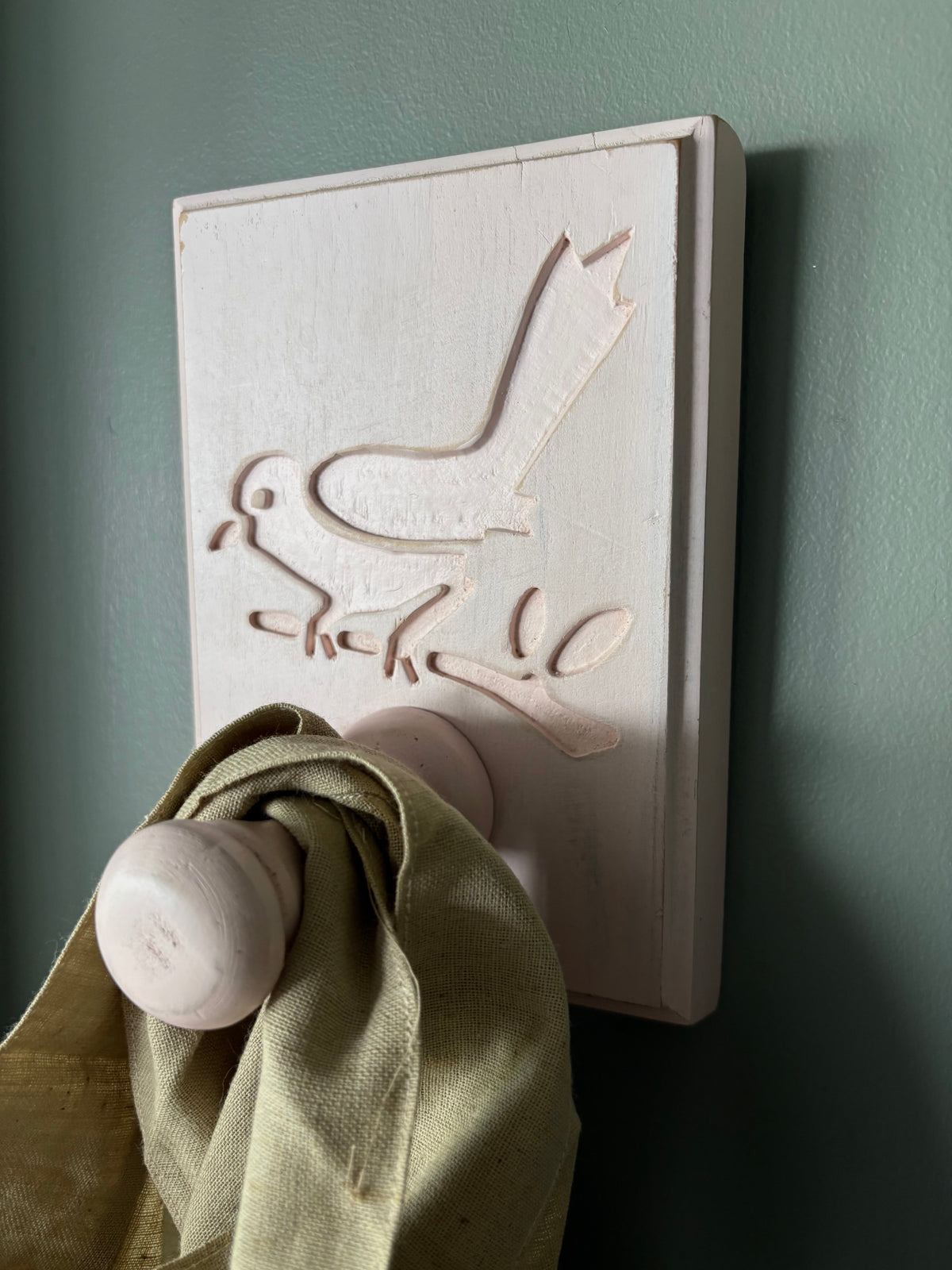 Pink Etched Bird Wall Hanger
