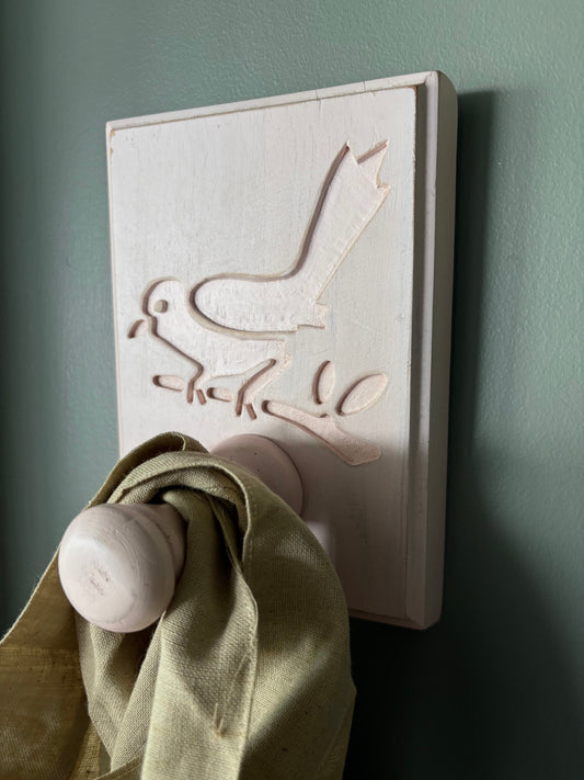Pink Etched Bird Wall Hanger