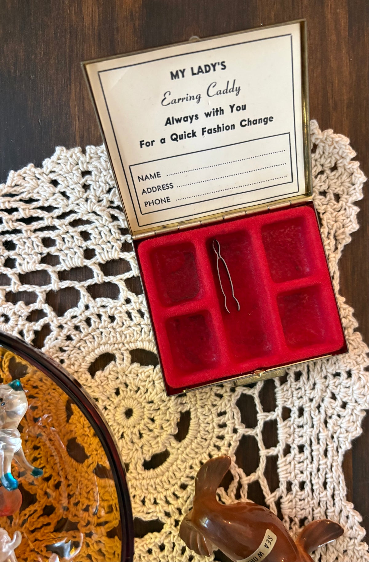 Goldtoned Earring Case