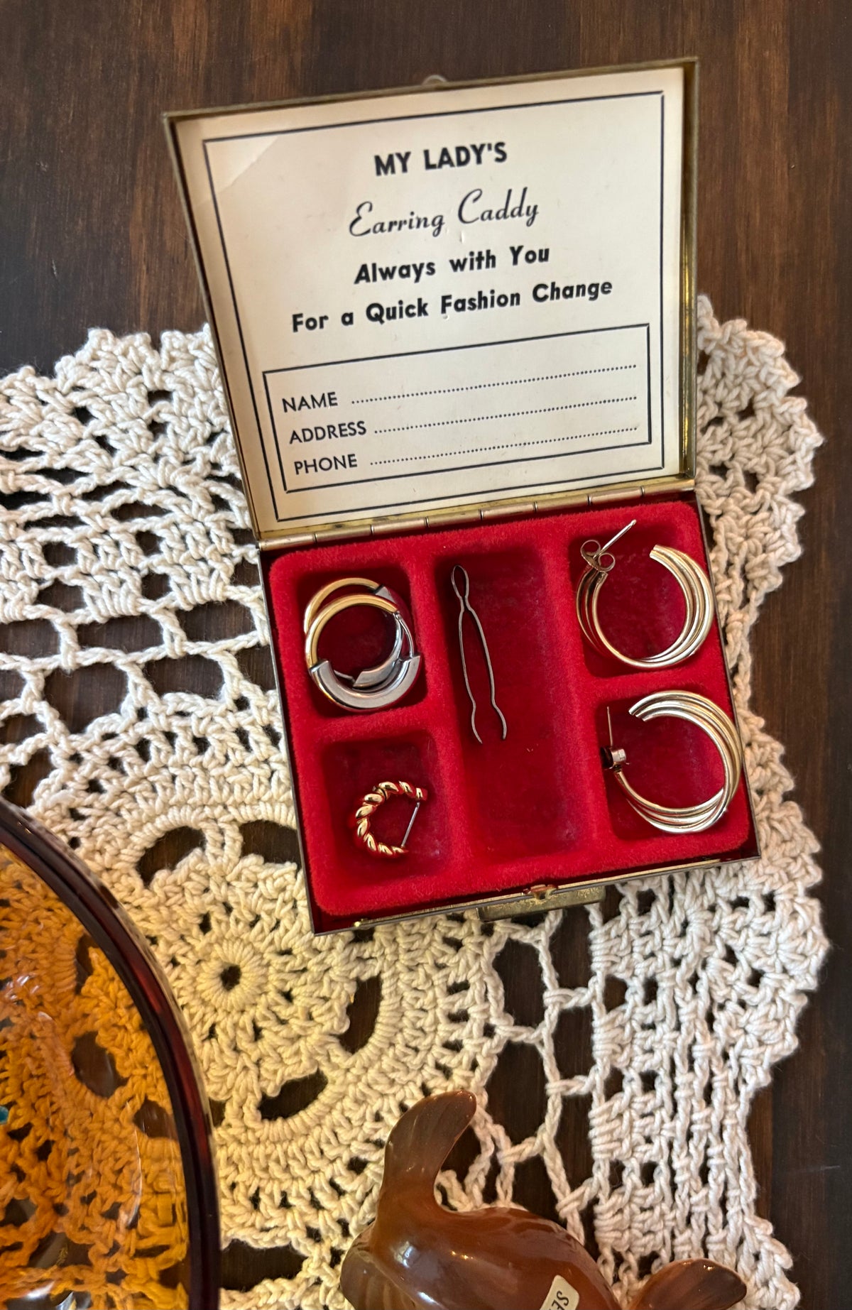 Goldtoned Earring Case