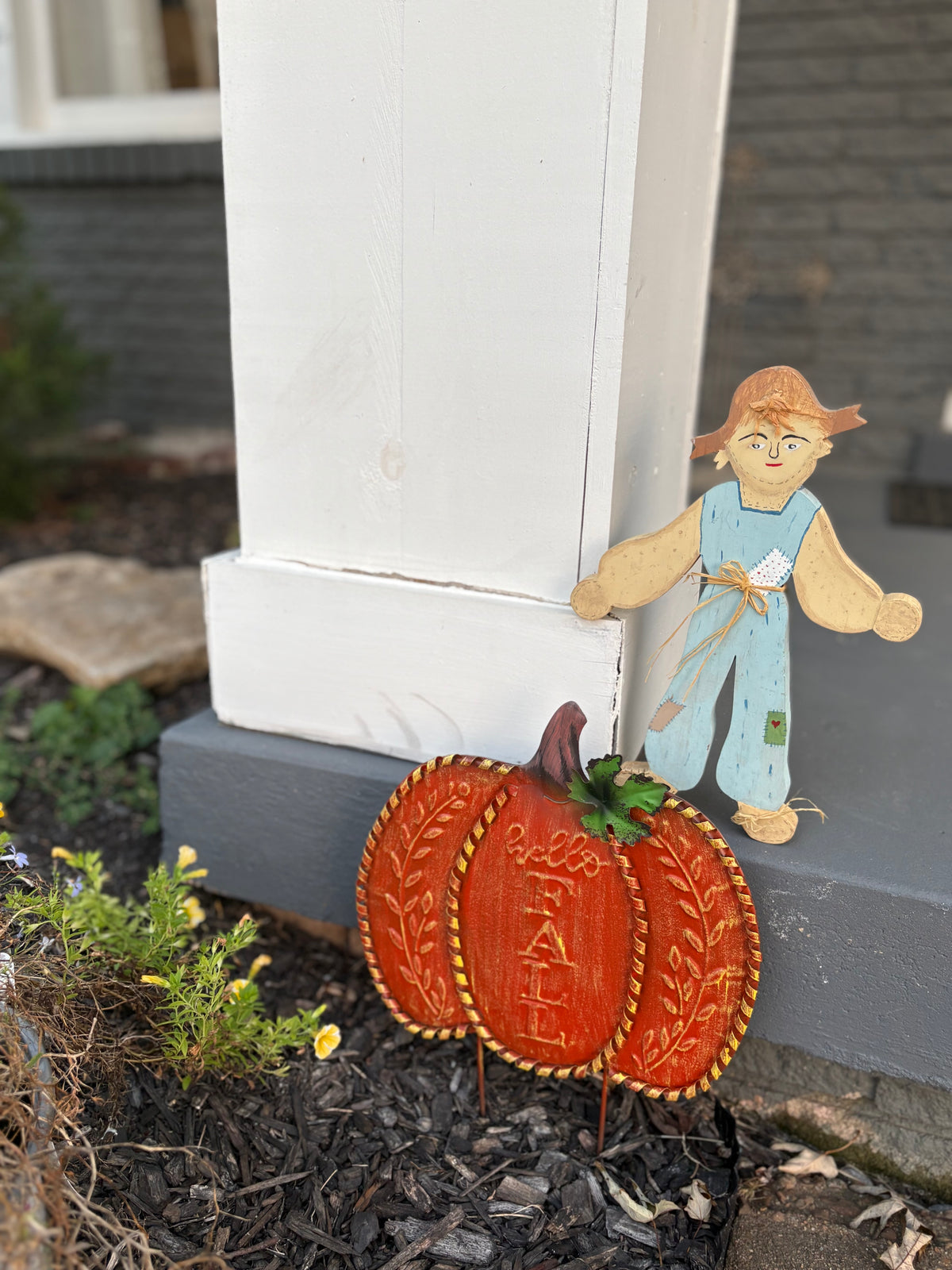 A Scarecrow & A Pumpkin