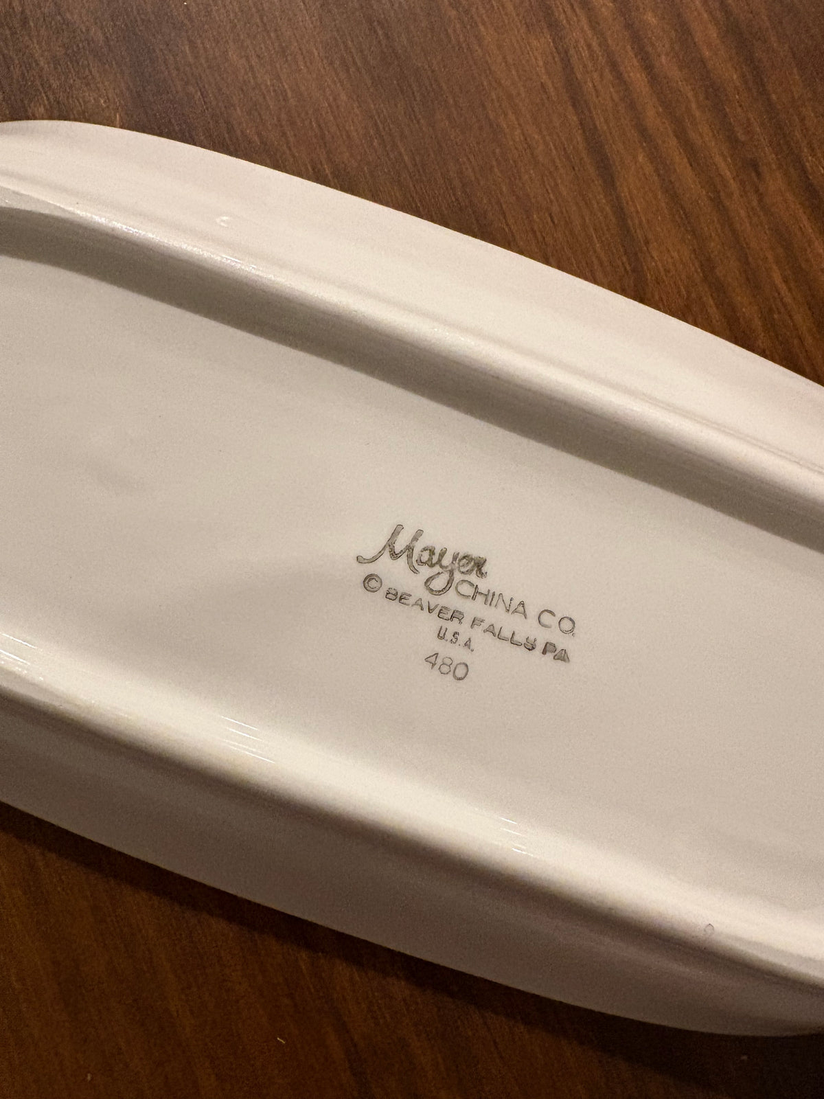Ceramic Dish | Mint Green Trim