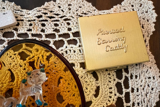 Goldtoned Earring Case