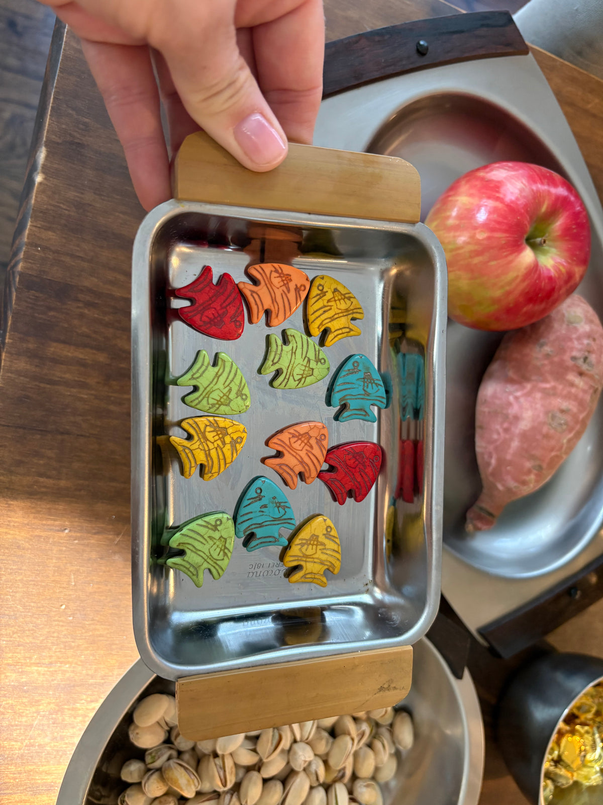 Corona 'Rostfrei' MCM Small Tray | Stainless Steel & Wood