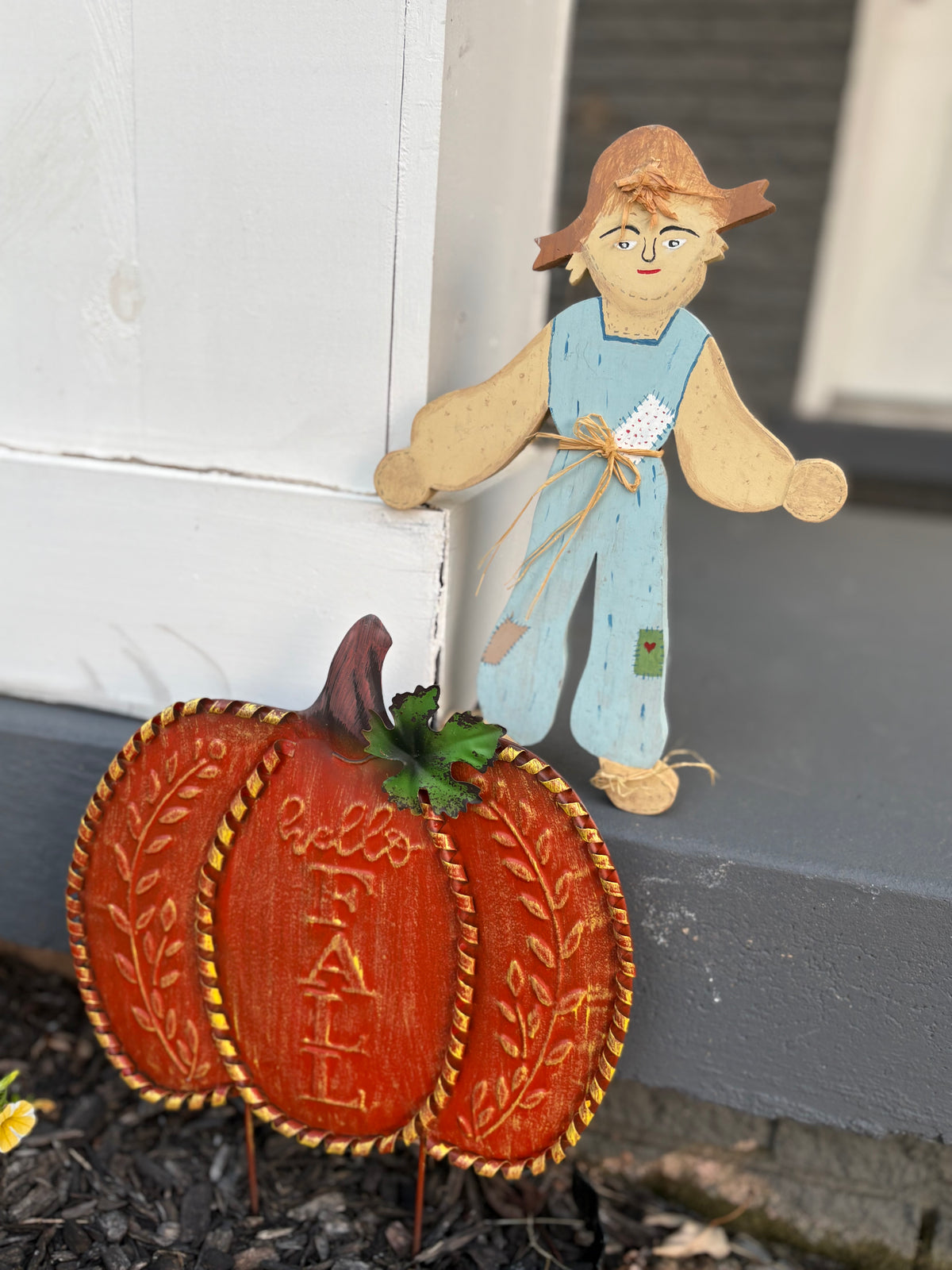 A Scarecrow & A Pumpkin
