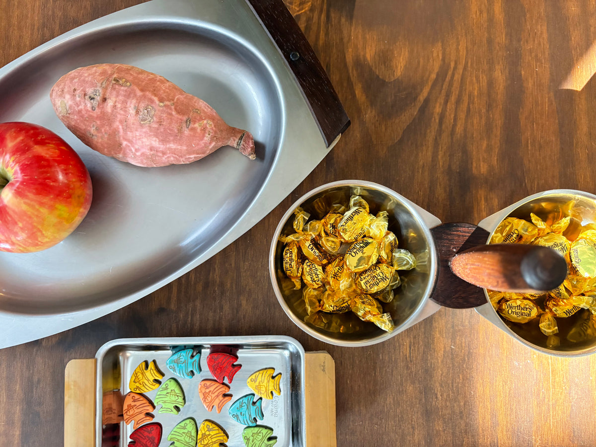 MCM Gense Serving Tray | Stainless Steel & Wood