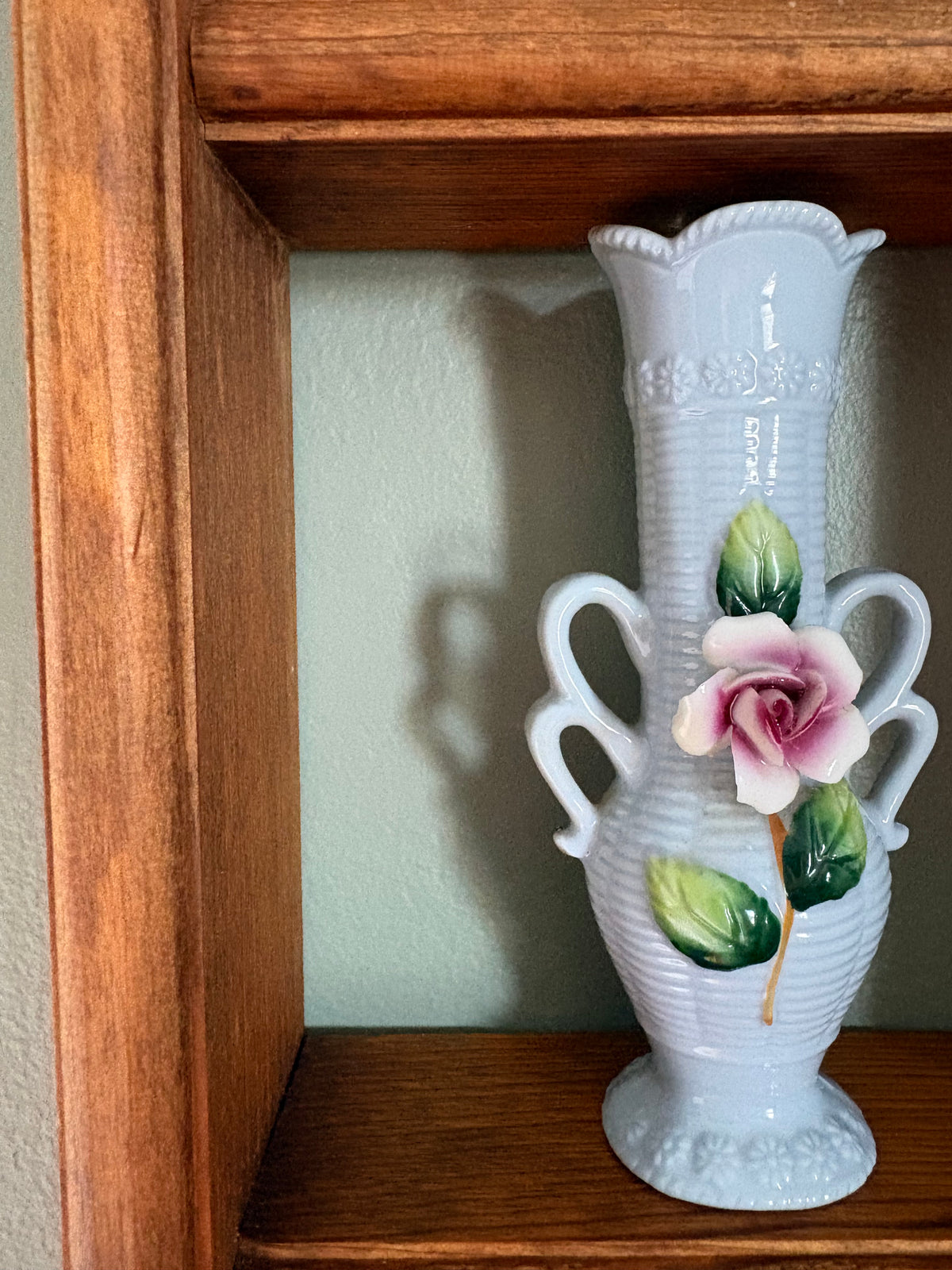 Baby blue porcelain bud vase