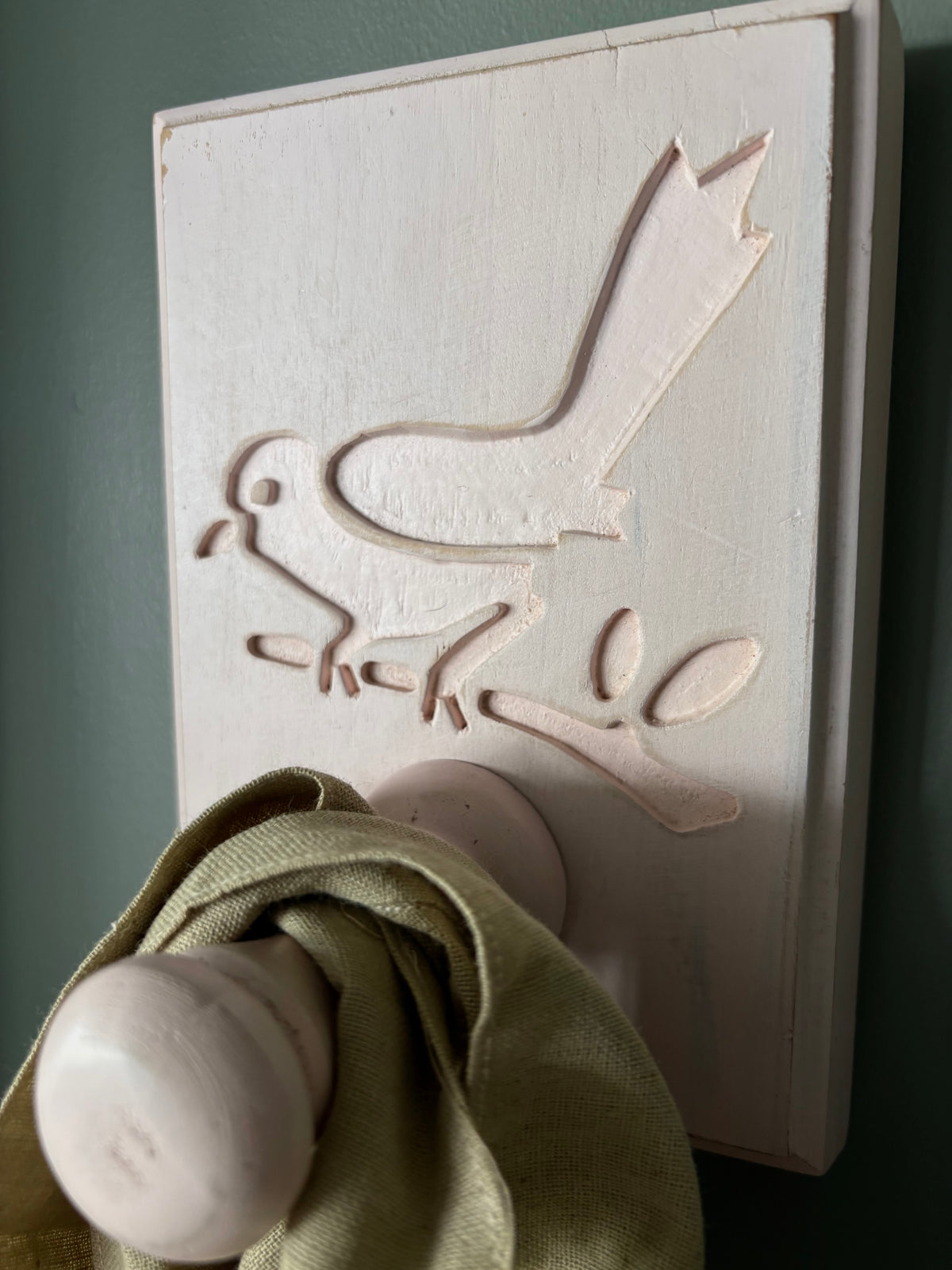 Pink Etched Bird Wall Hanger