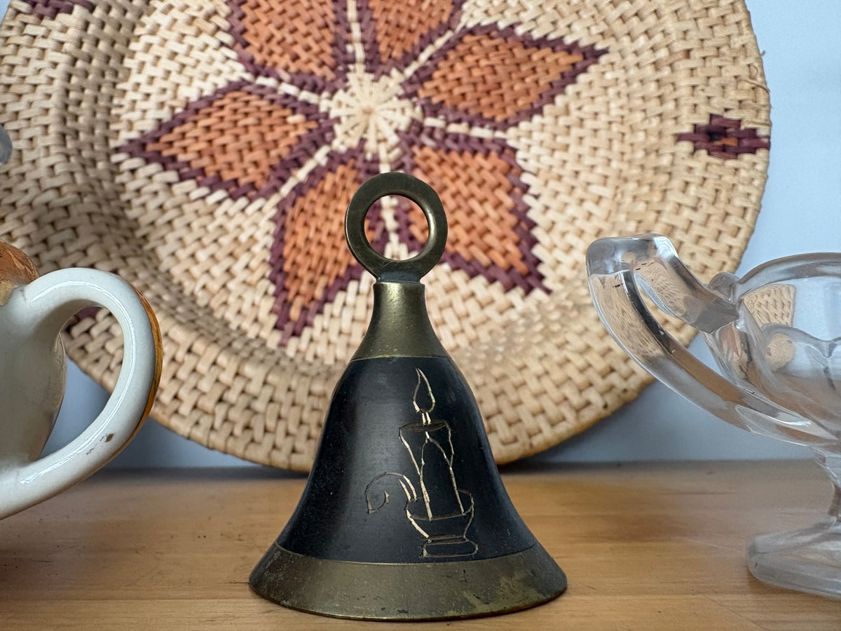 Etched Candlelight Brass Bell