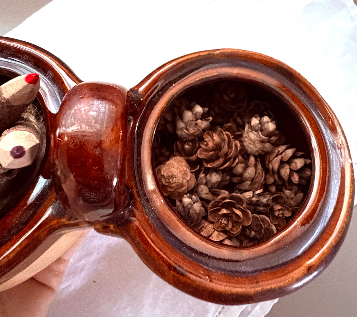 Stoneware Double Condiment Server