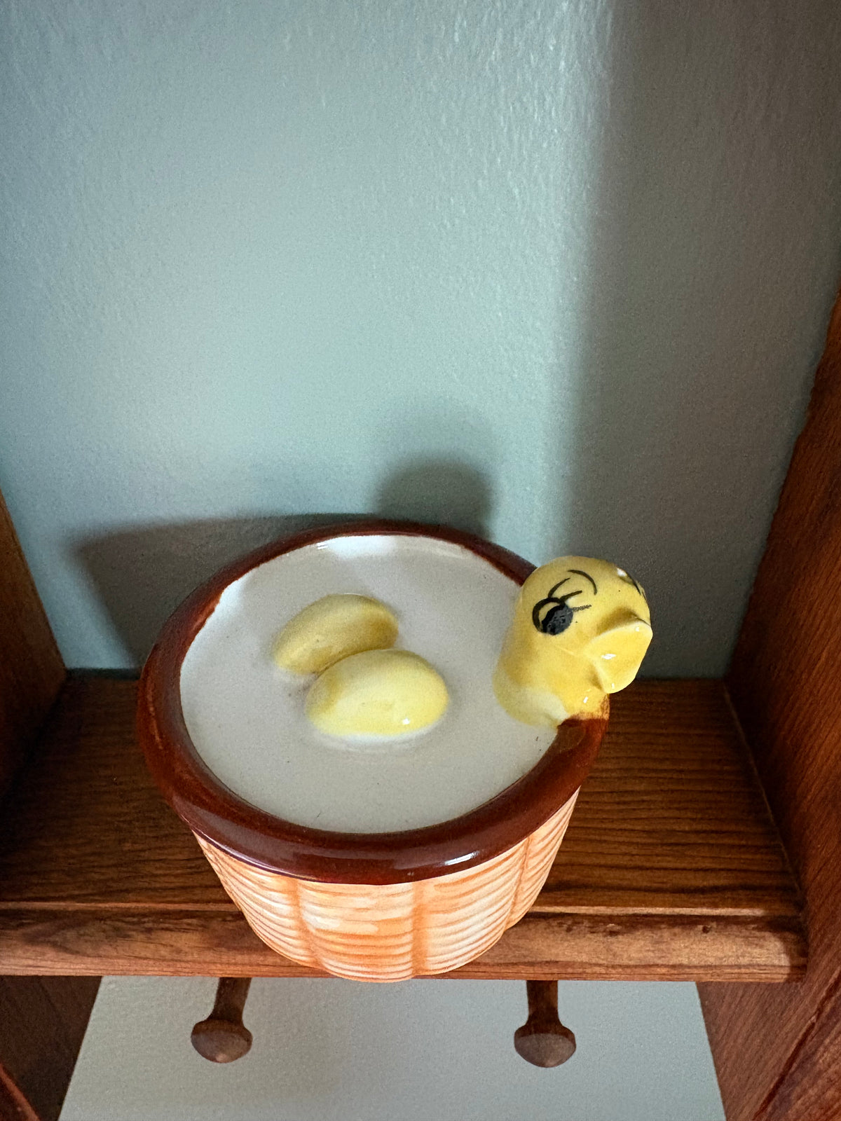 Porcelain baby chick/duckling shaker/figurine
