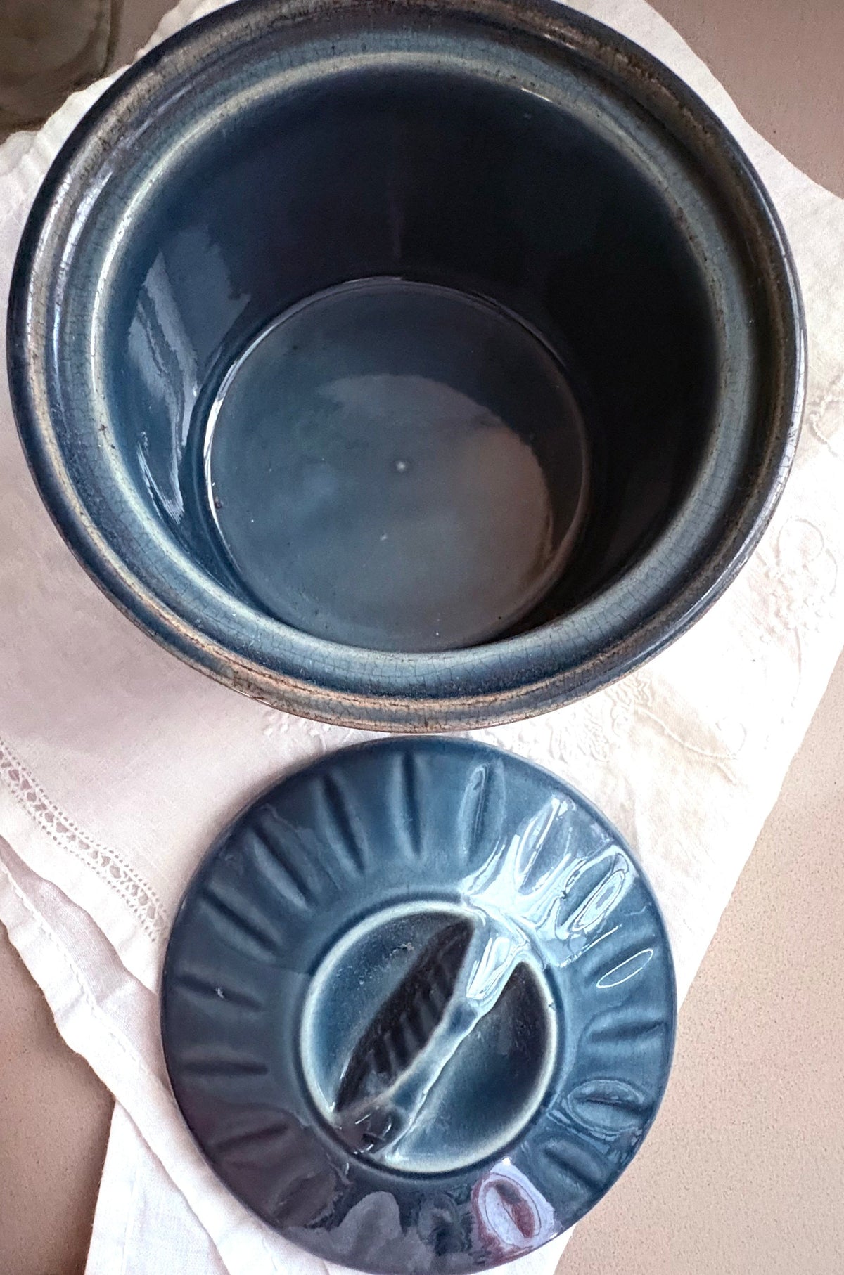 Petrol Blue Sadler Ceramic Mini Pot