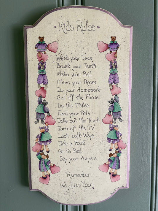 Kids Rules| 1993 Wall Plaque