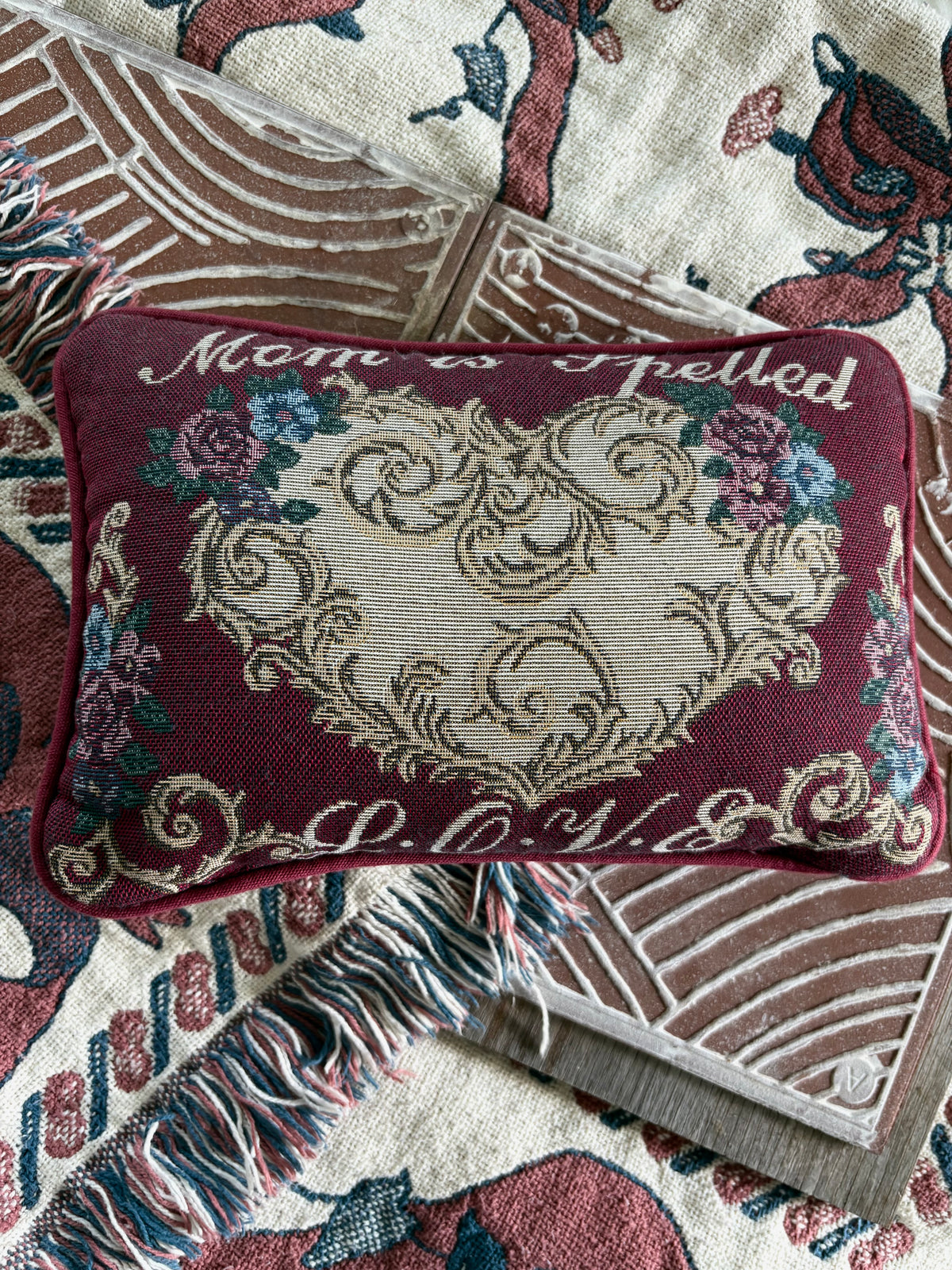 Mom is Spelled L.O.V.E. | Embroidered Pillow