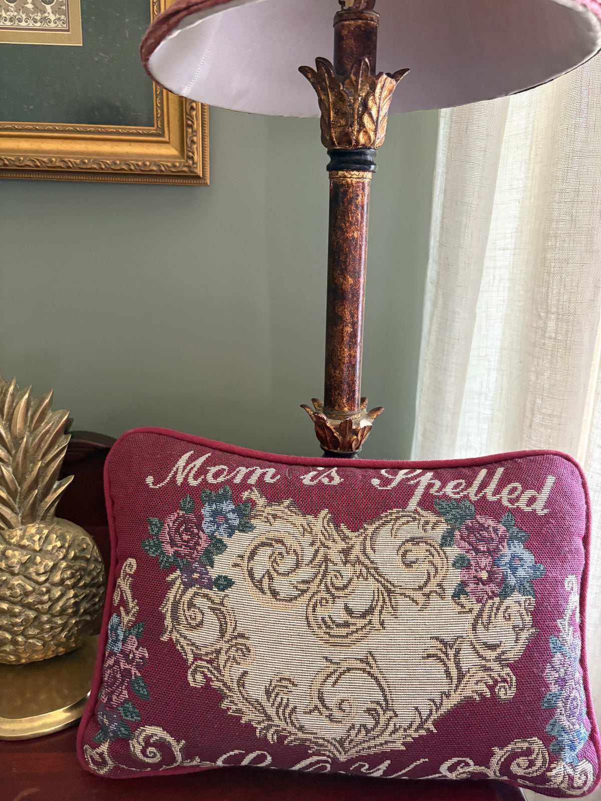 Mom is Spelled L.O.V.E. | Embroidered Pillow