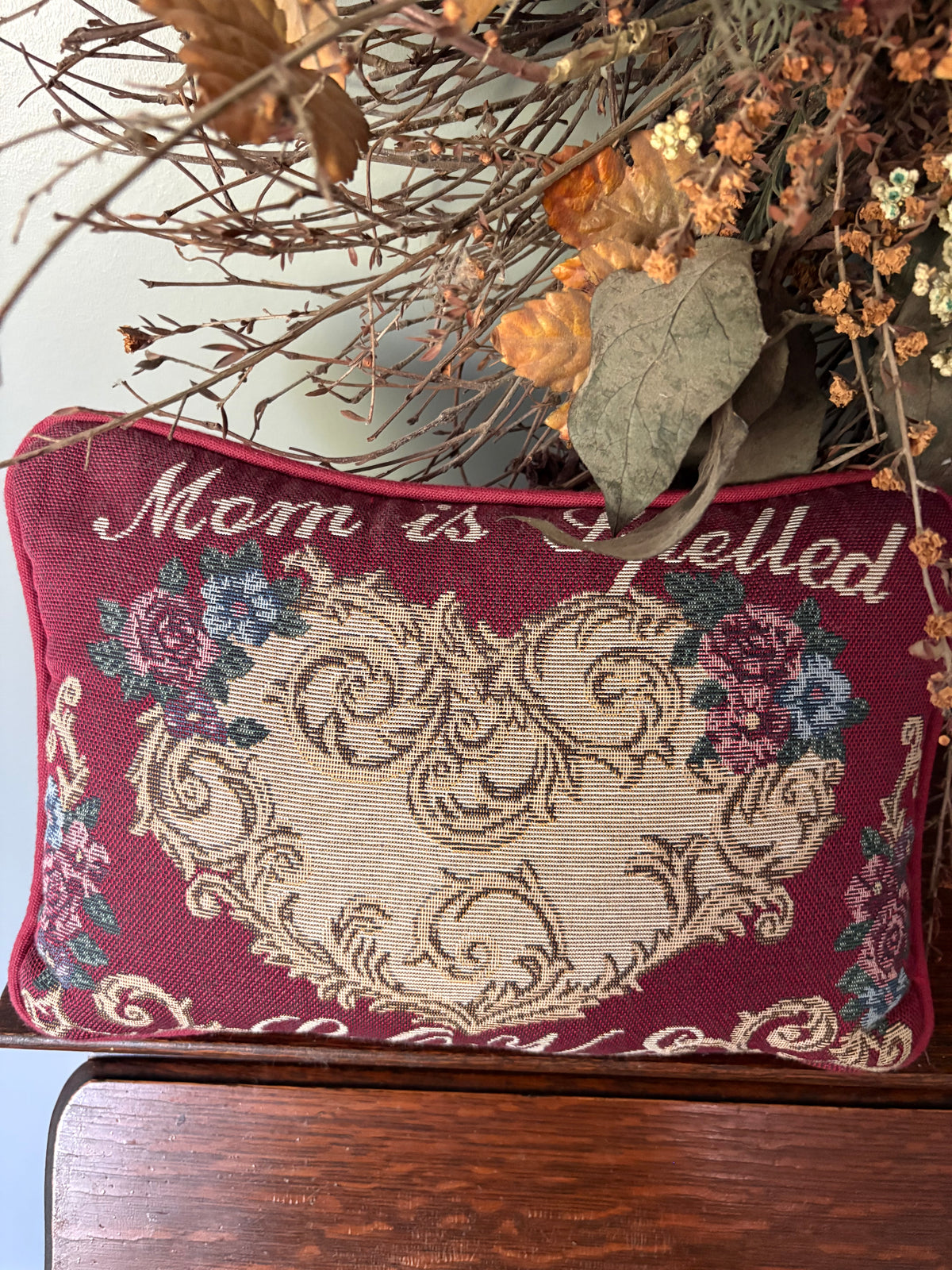 Mom is Spelled L.O.V.E. | Embroidered Pillow