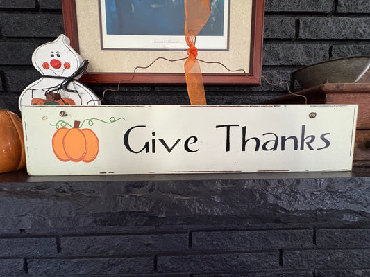 Give Thanks | Wooden Sign