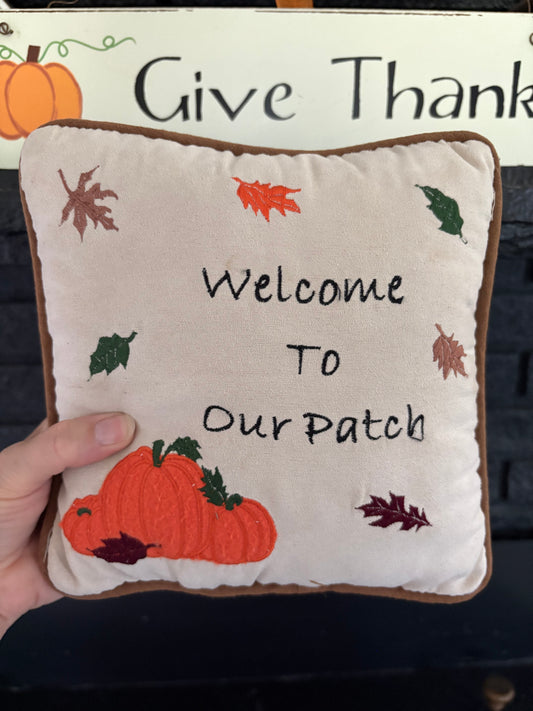 Fall Themed Embroidered Pillow