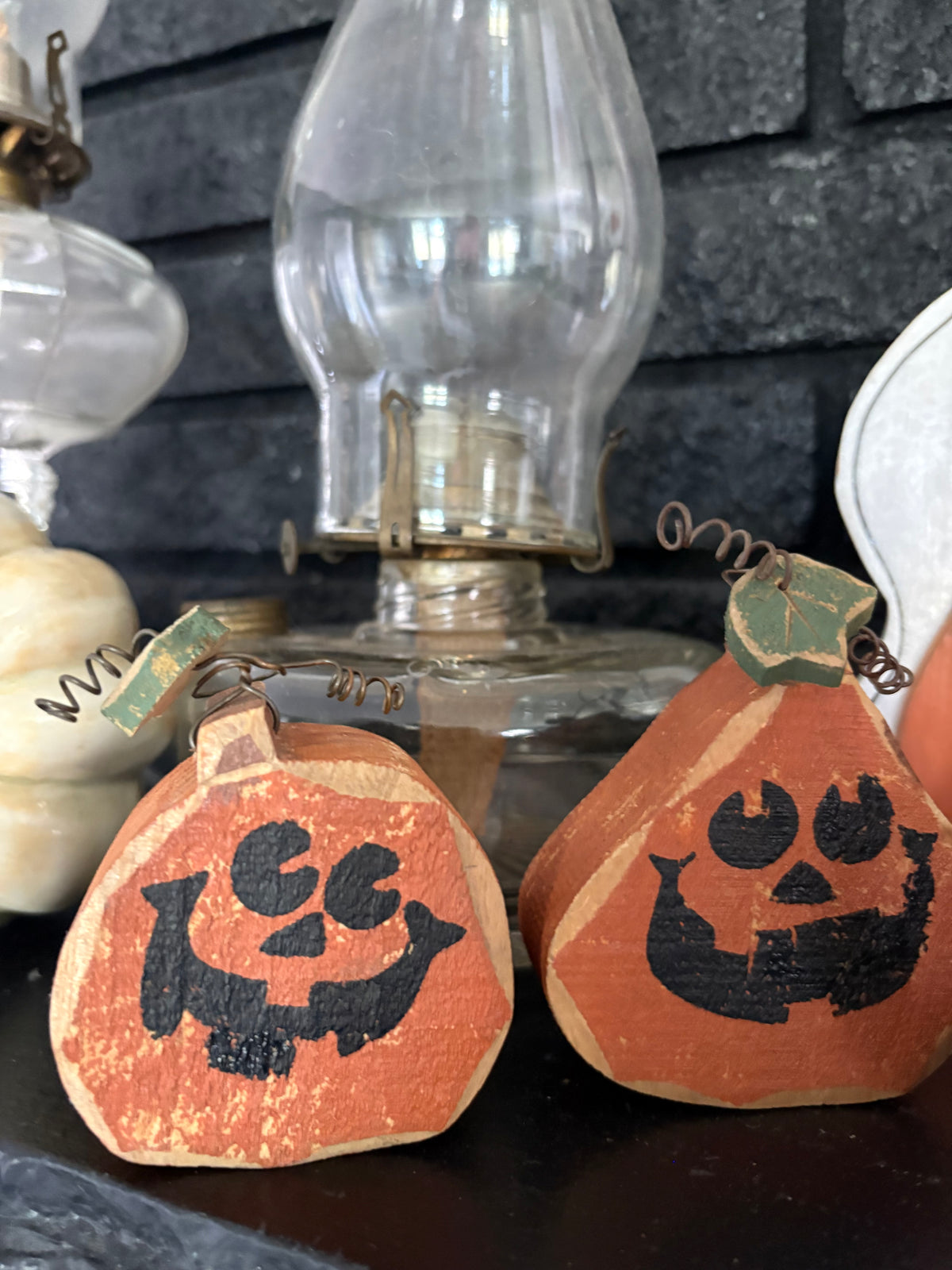 Wooden Jack-o-Lanterns