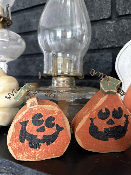 Wooden Jack-o-Lanterns