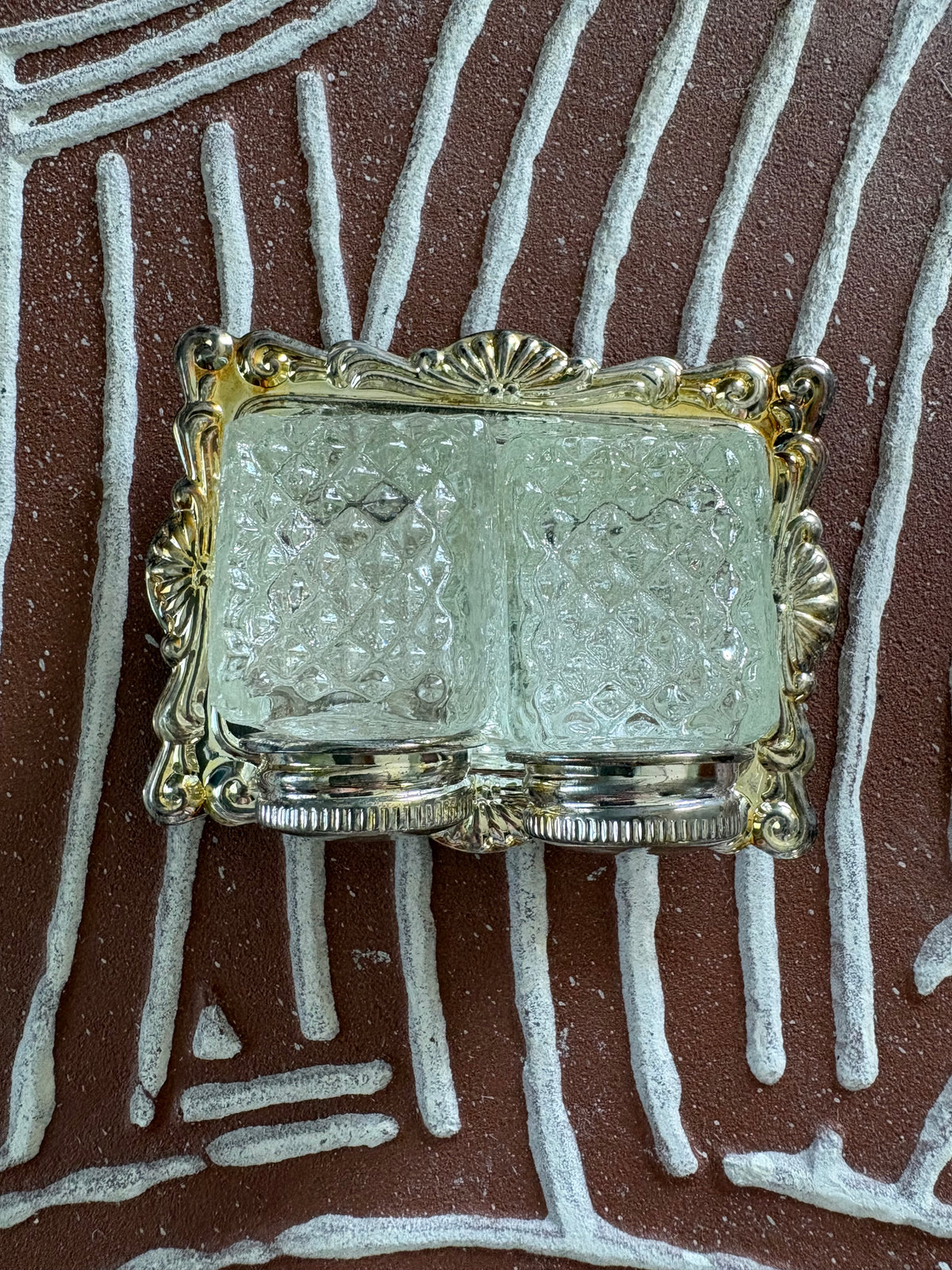 Mini Silver Plated Salt & Pepper Shakers | On Tray