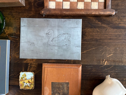 Swan Etched Printing Plate