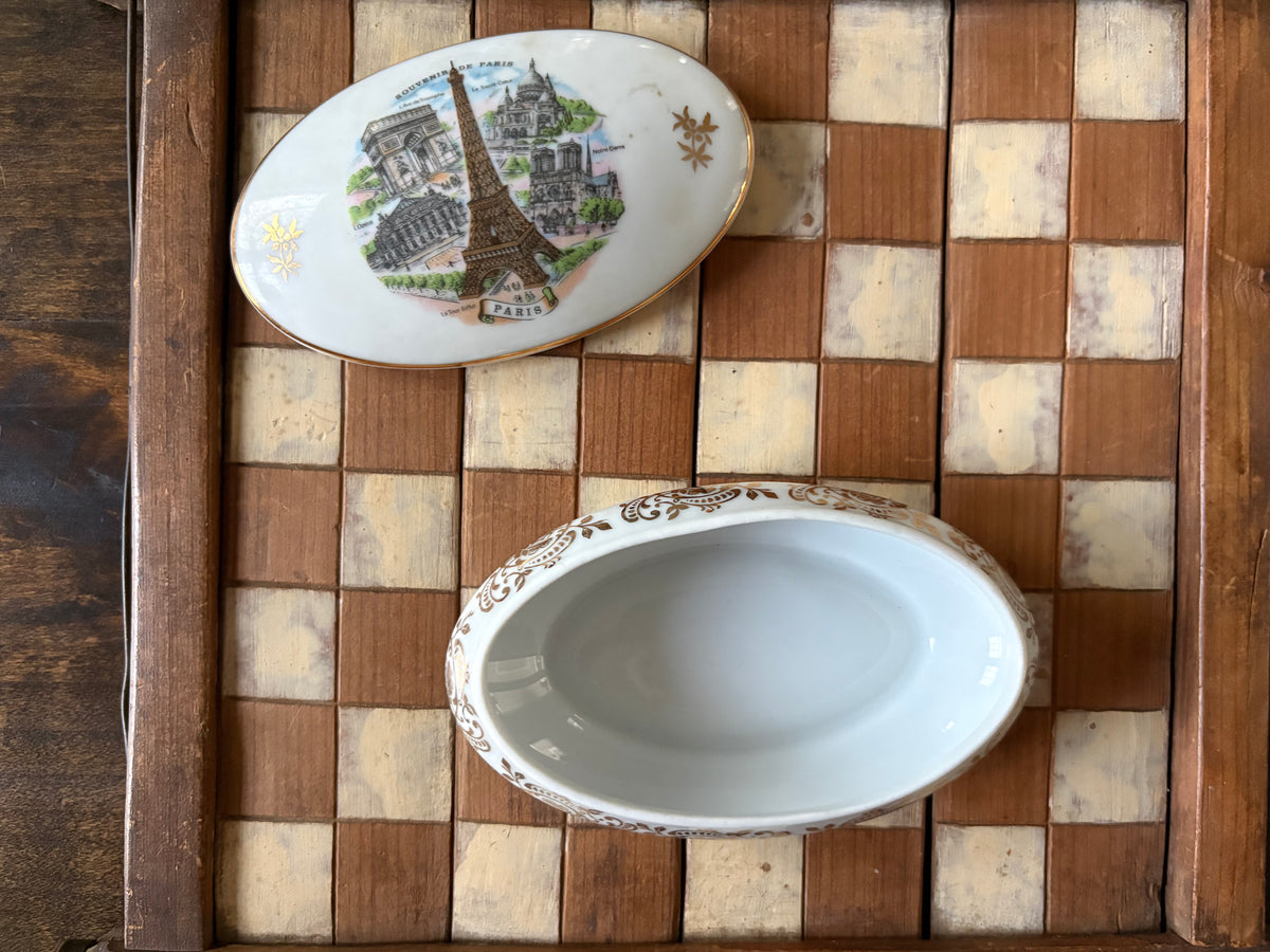 Limoges Porcelain Eiffel Tower Trinket Box