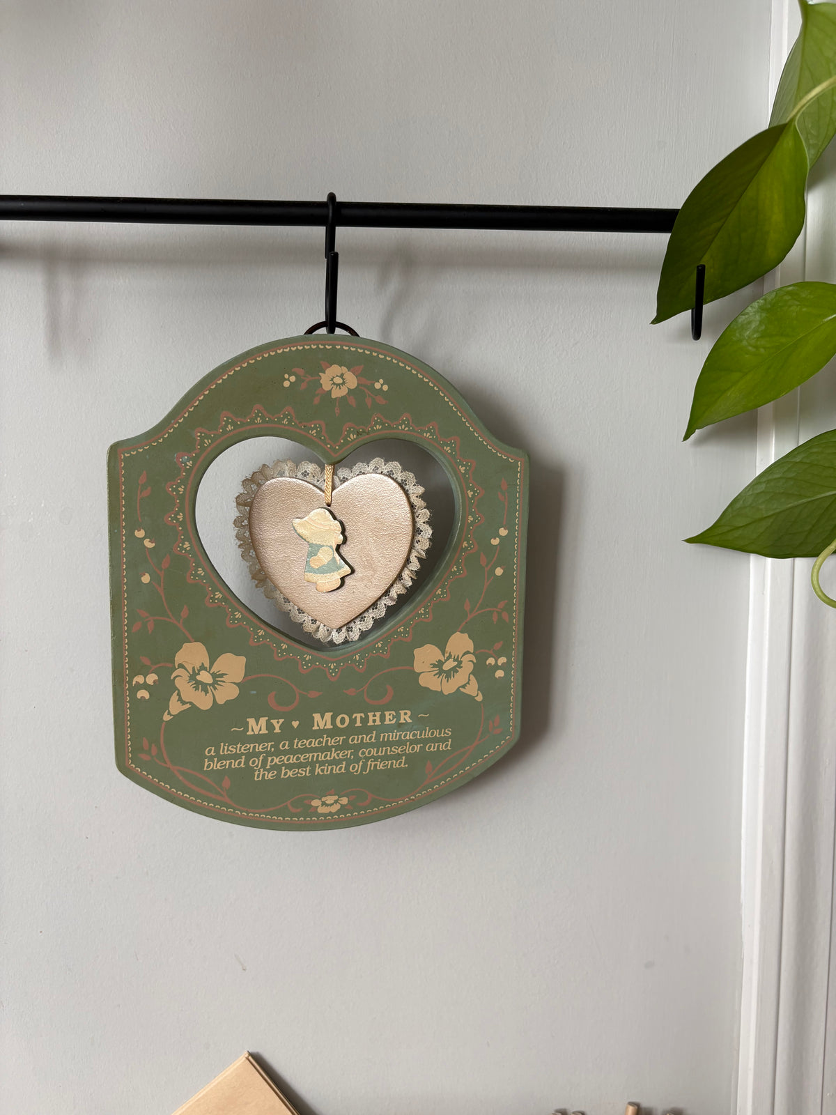 1970s My Mother Wooden Wall Plaque