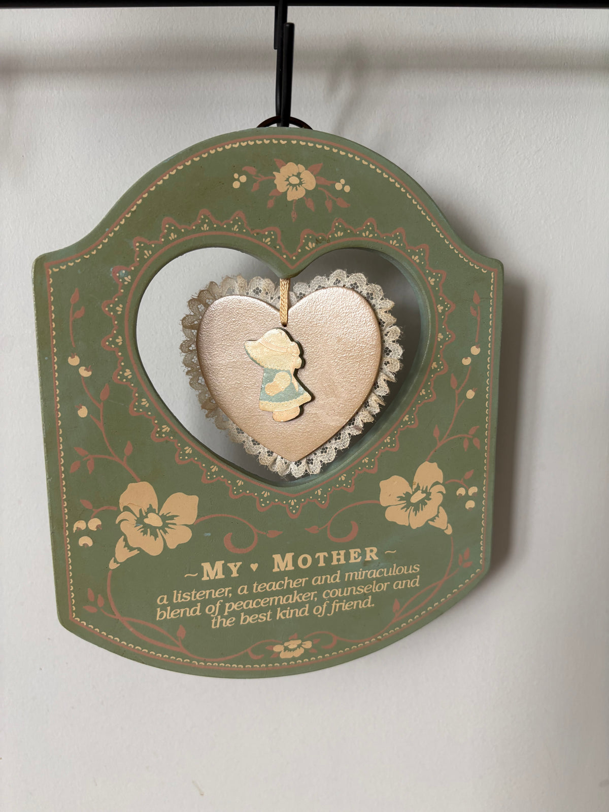 1970s My Mother Wooden Wall Plaque