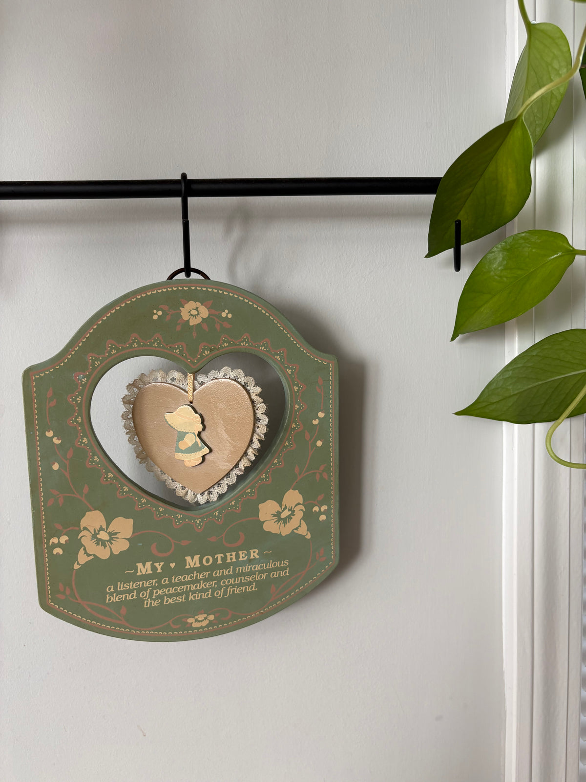 1970s My Mother Wooden Wall Plaque