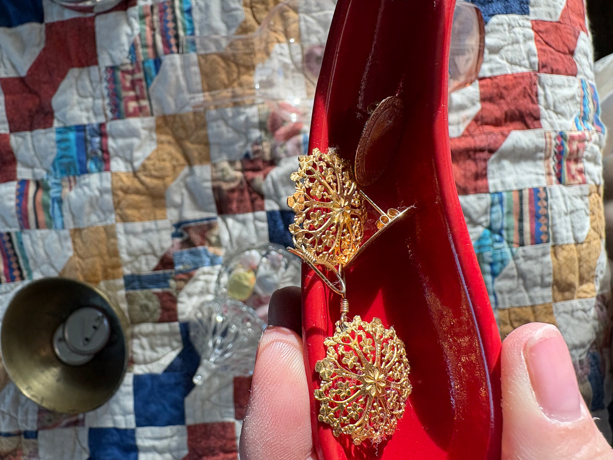 Red Flower Incense Holder/Ash Tray