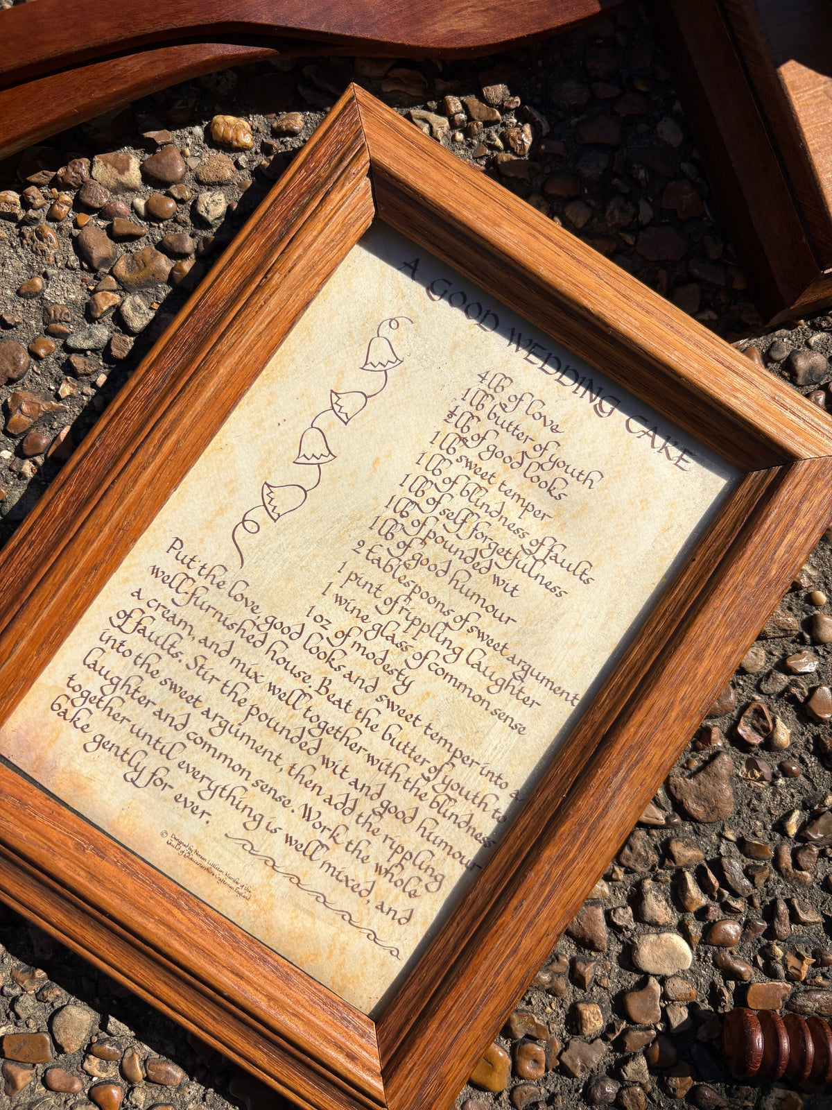 Wedding “Cake” Recipe Framed Print