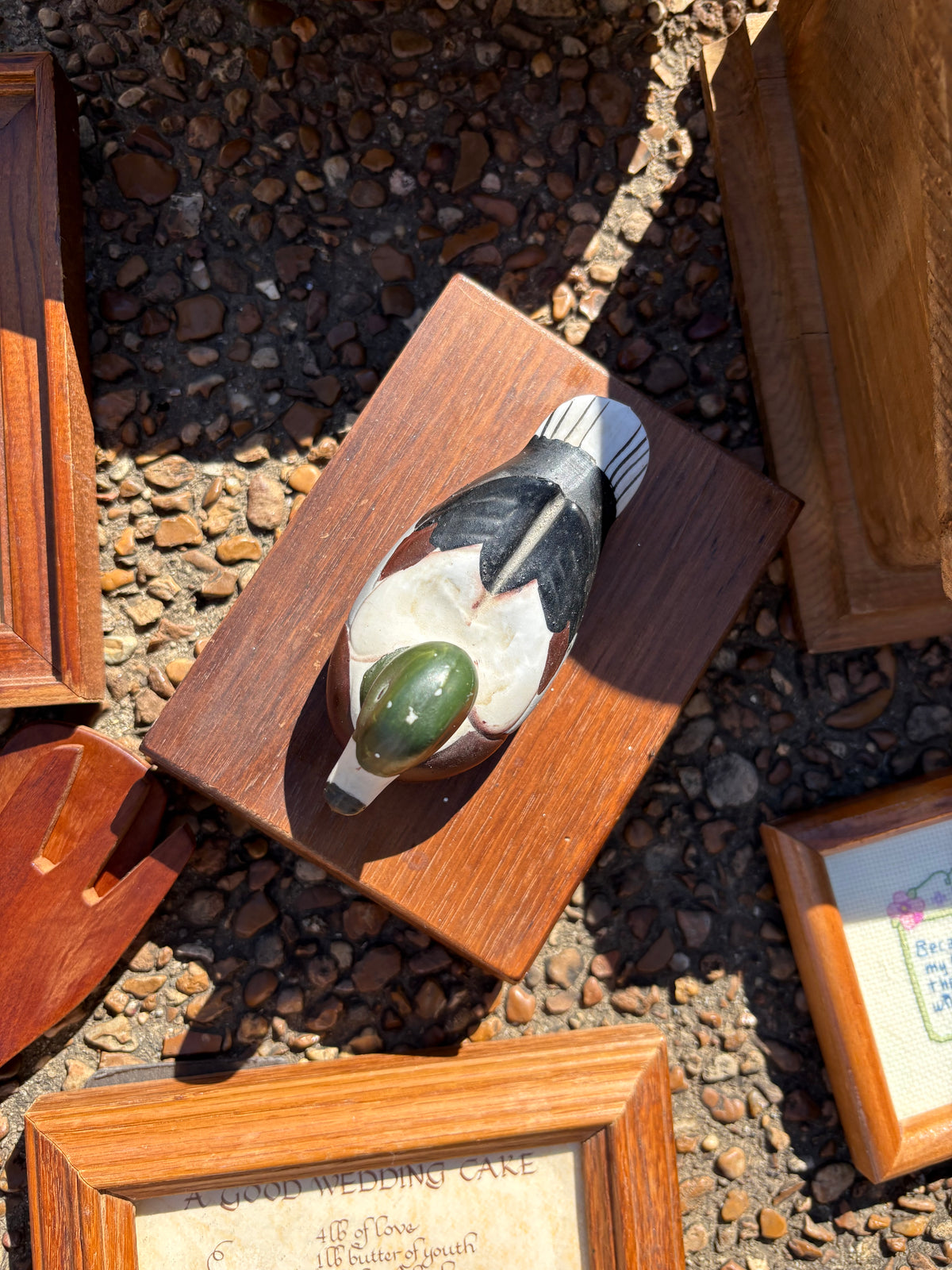 Wooden Duck Box w/ Playing Cards