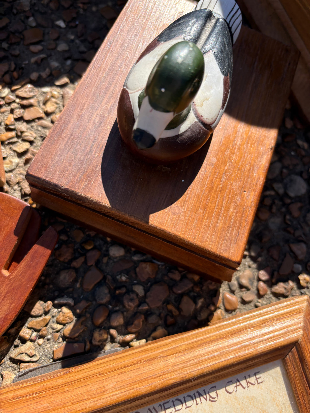 Wooden Duck Box w/ Playing Cards