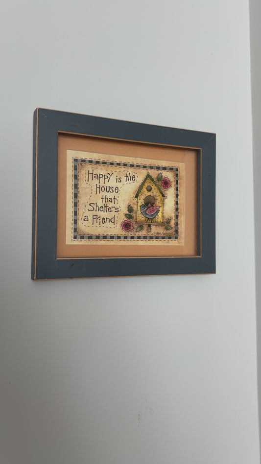 Country-Primitive | Happy Is The House Framed Art